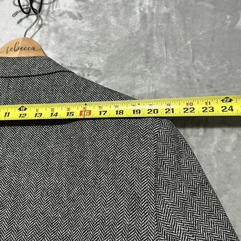 Lauren Ralph Lauren Tweed Herringbone Sport Coat Blazer Mens 48L Gray Classic